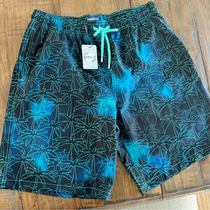 NWT Capelle Long Foggy Palms Men’s Swim Shorts